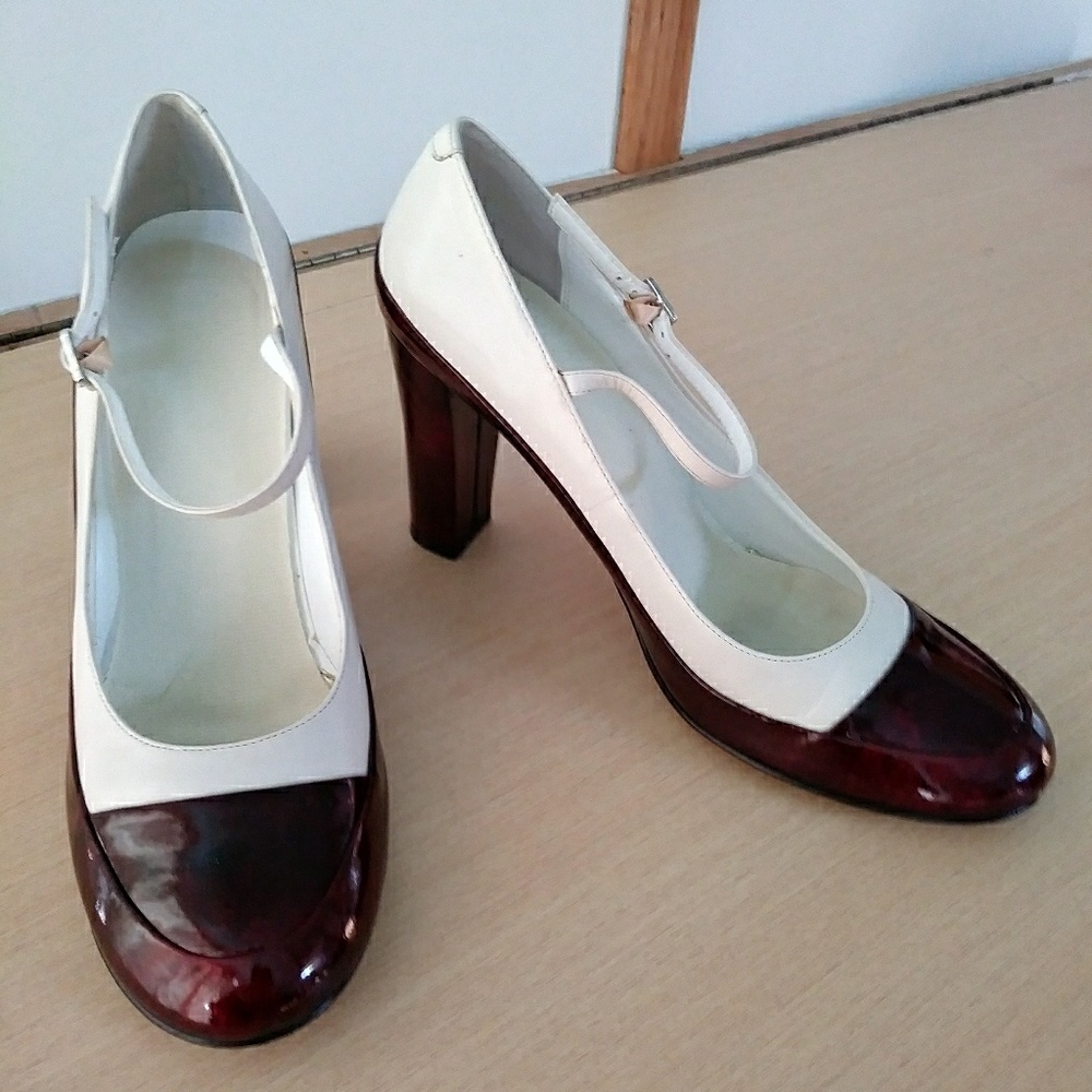 Paolo Cream\Burgandy Tabitha Heel, sz 8M